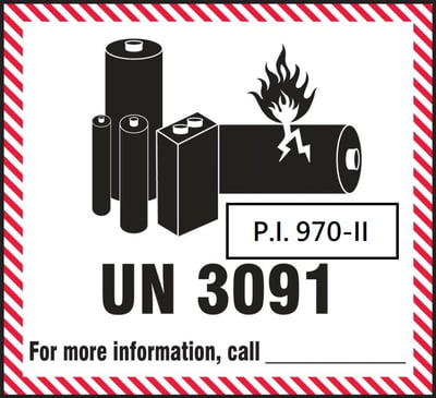 UN 3091-PI 970-II-鈕扣型鋰電池標記-1