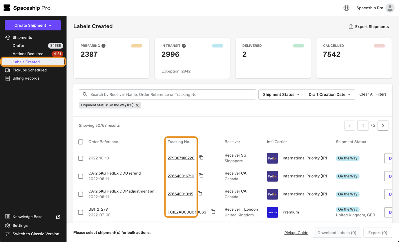 General - Tracking Your Shipments